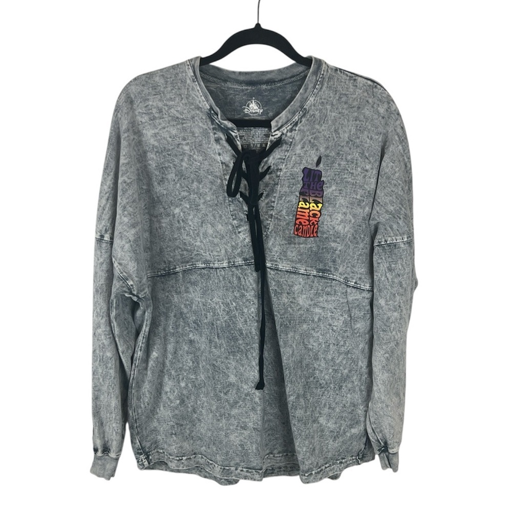 Hocus Pocus 25th Anniversary lace up spirit jersey in gray acid wash size M
